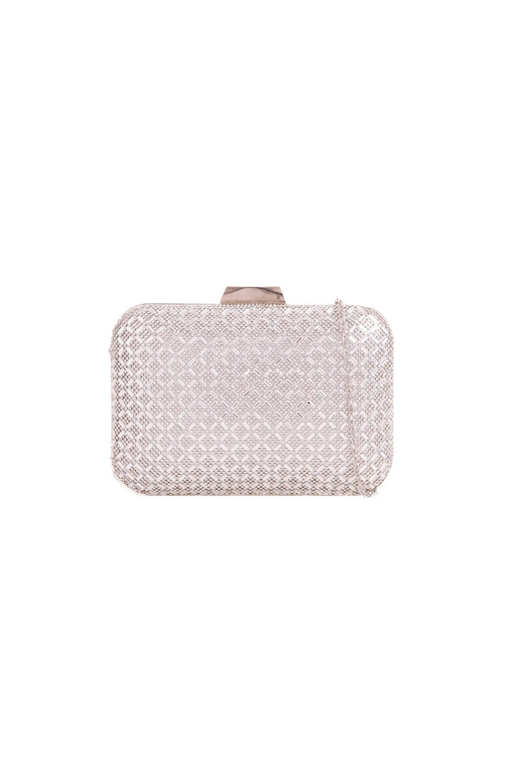Silver Diamante Clutch Bag - jqwholesale.com