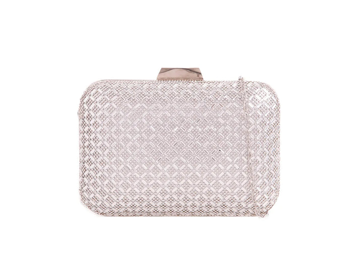 Silver Diamante Clutch Bag - jqwholesale.com