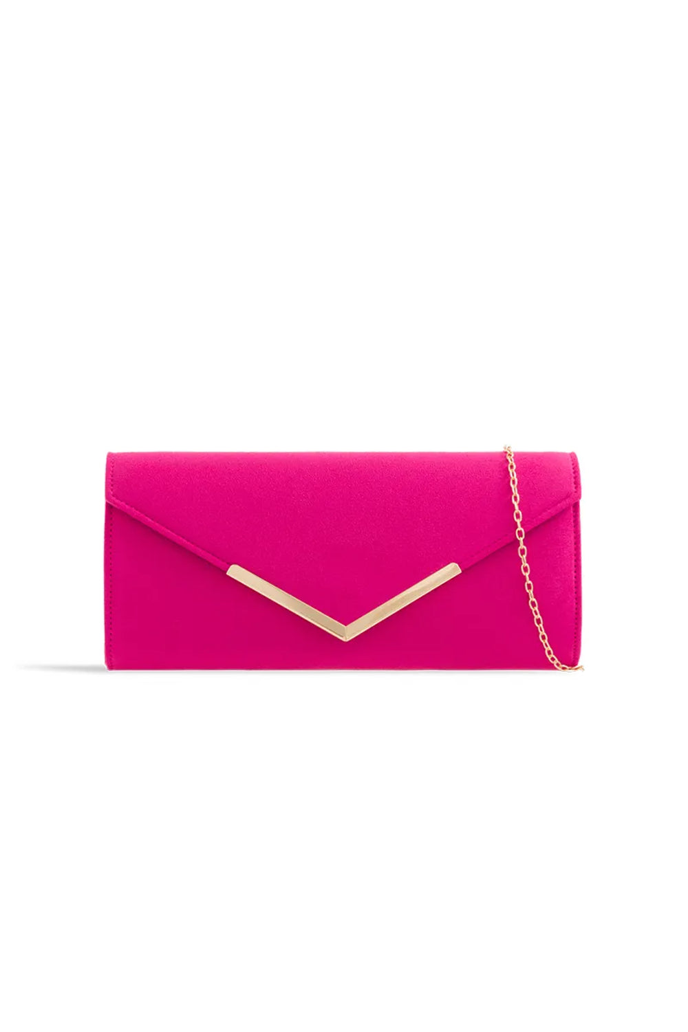 Fuchsia Suede Envelope Clutch Bag - jqwholesale.com