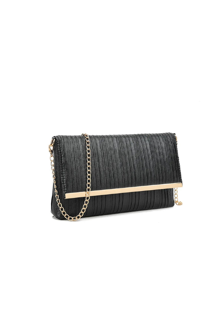 Black Pleated Clutch Bag - jqwholesale.com