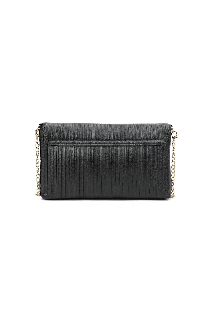 Black Pleated Clutch Bag - jqwholesale.com