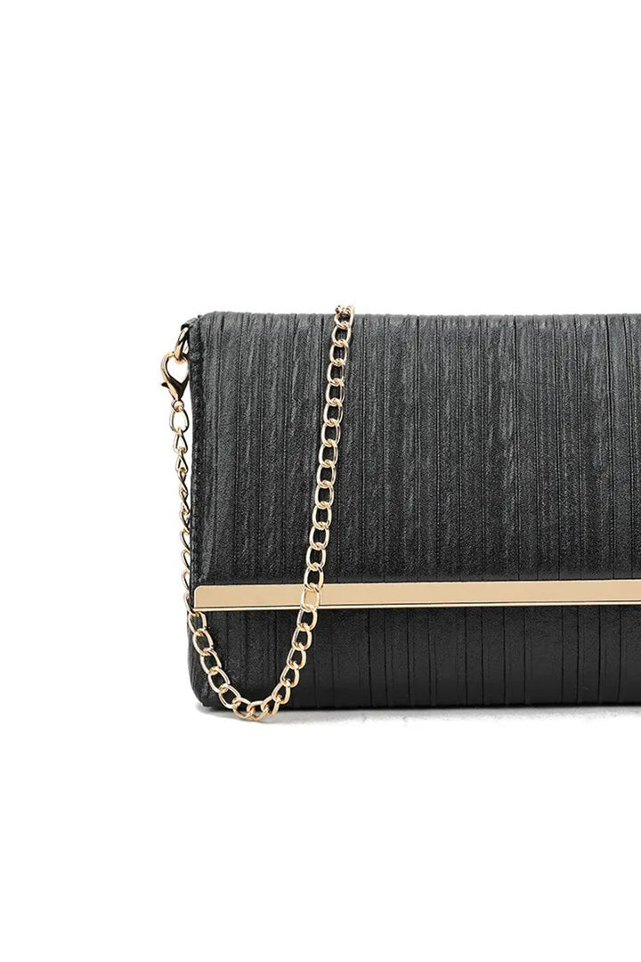 Black Pleated Clutch Bag - jqwholesale.com