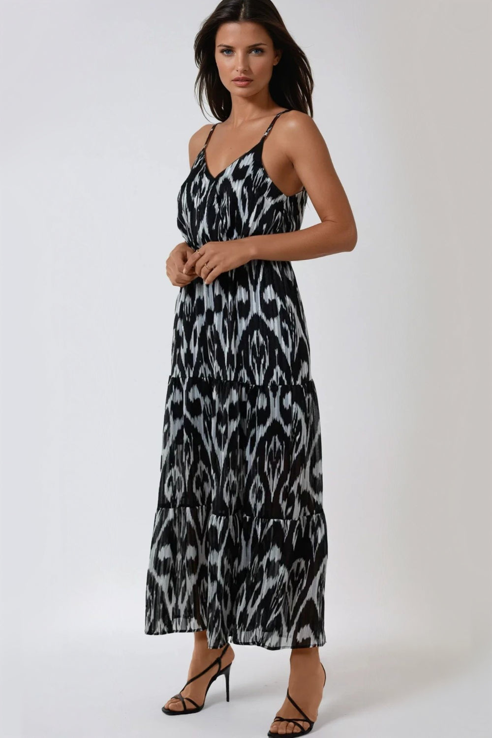Black Strappy Wrap Maxi Dress - jqwholesale.com