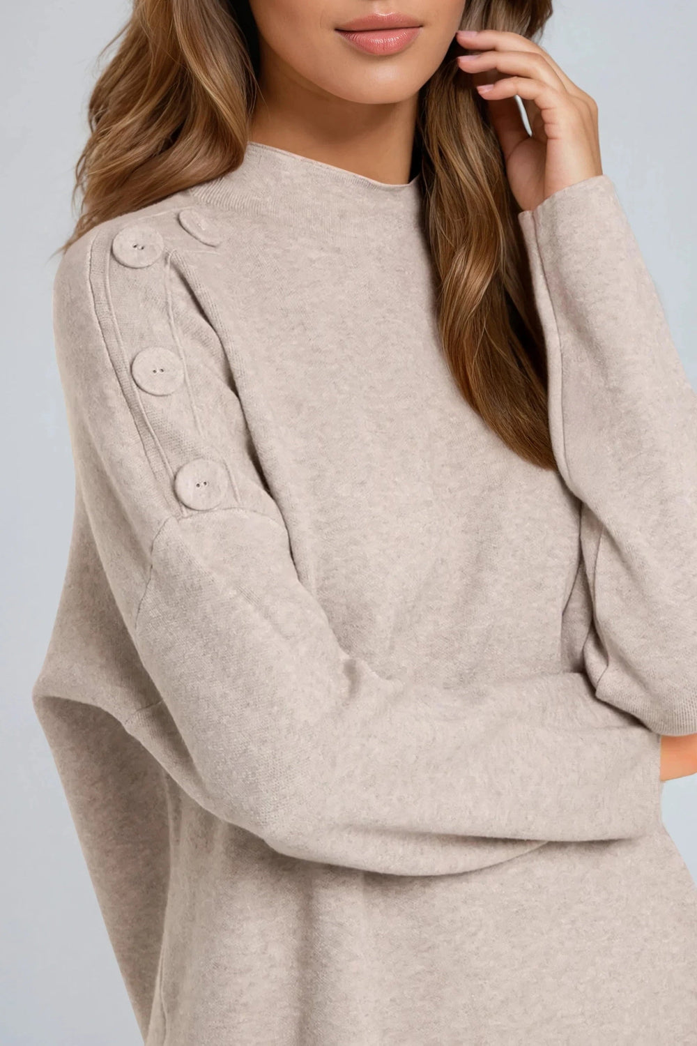 Mocha High Neck Jumper - jqwholesale.com