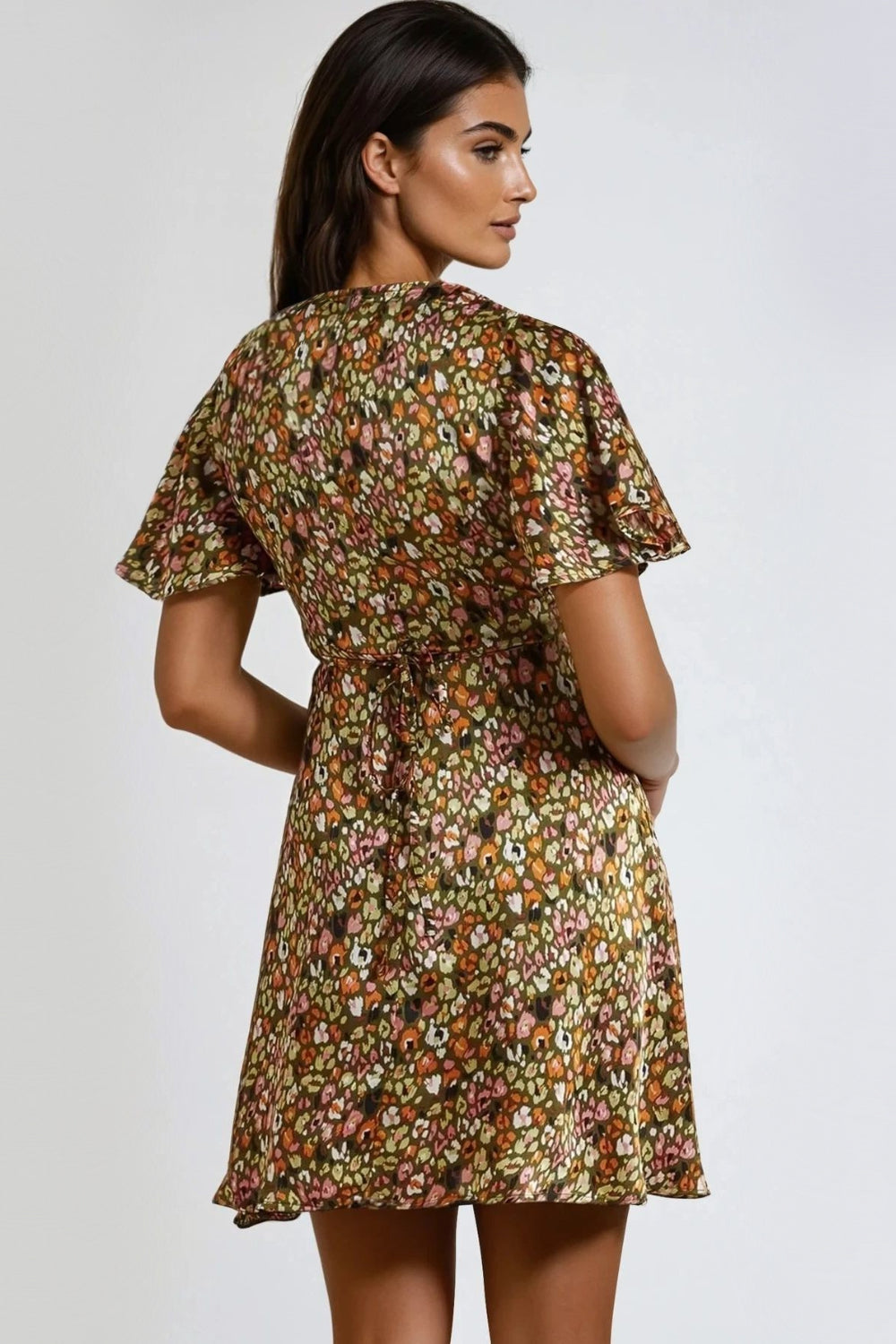 Khaki Animal Print Mini Dress - jqwholesale.com