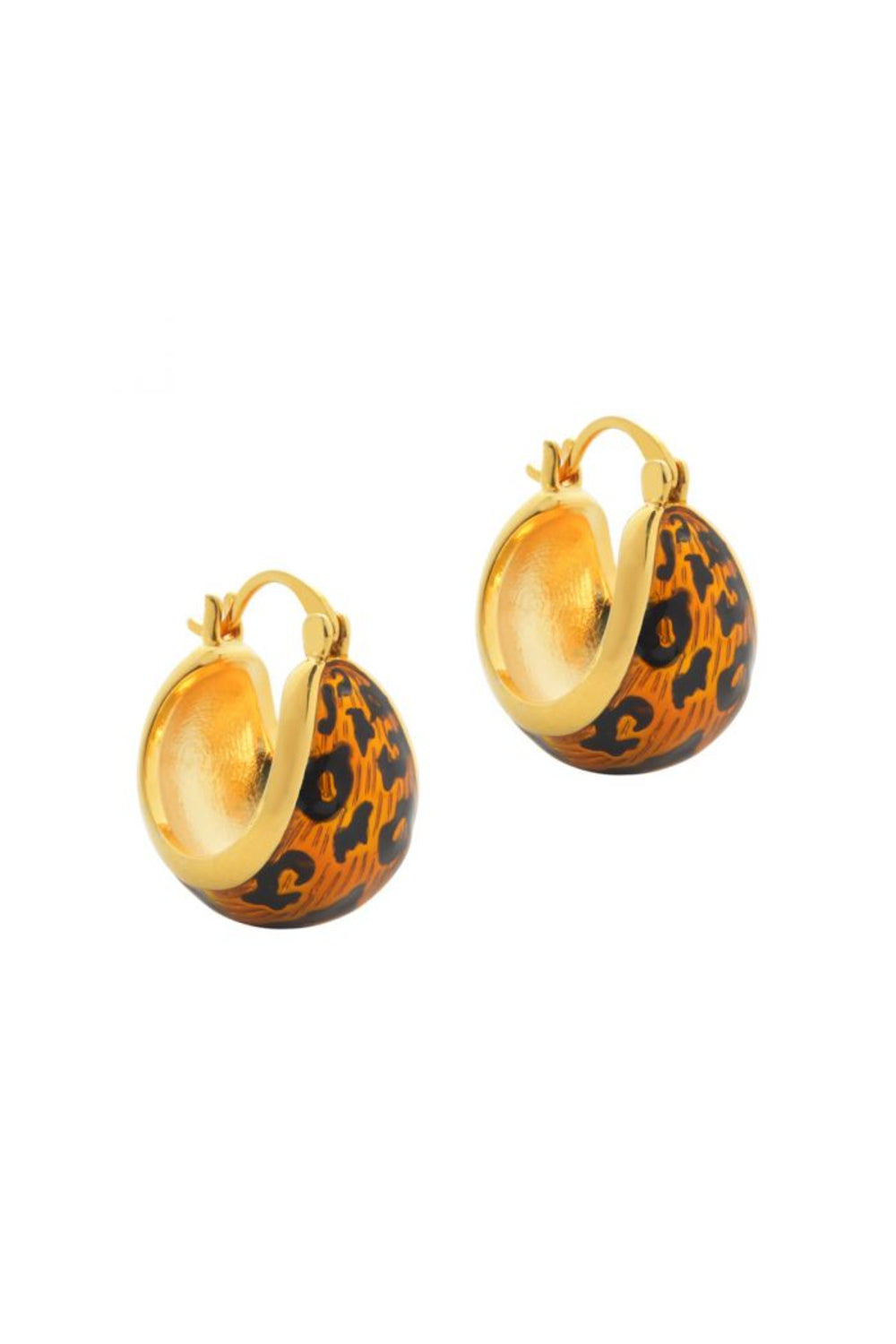 Gold Leopard Hoop Earrings - jqwholesale.com