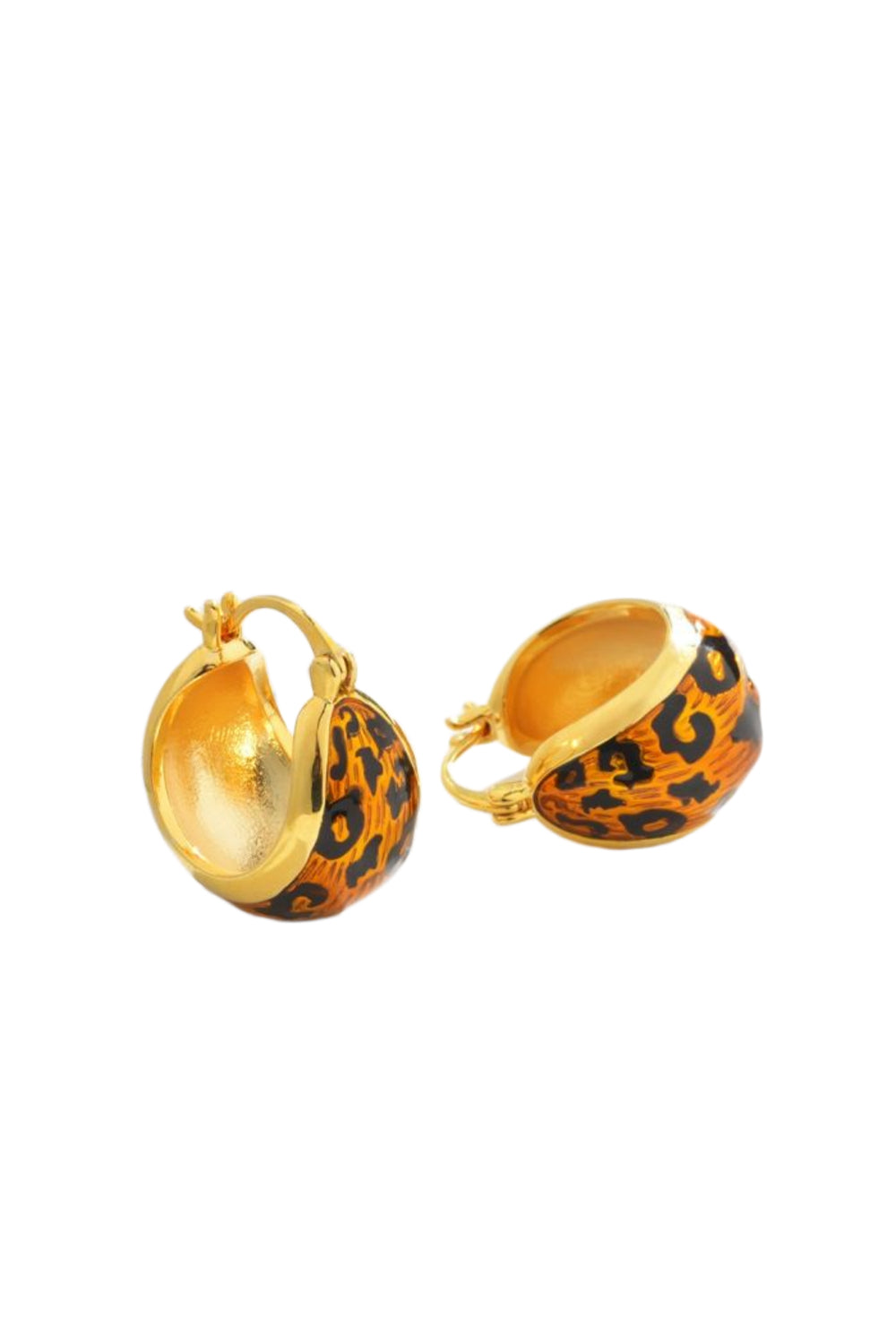 Gold Leopard Hoop Earrings - jqwholesale.com