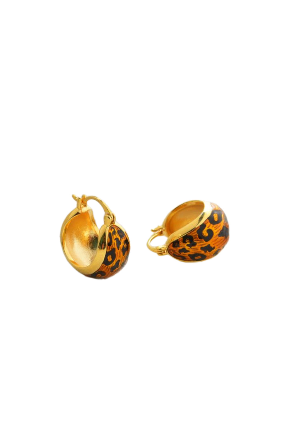 Gold Leopard Hoop Earrings - jqwholesale.com