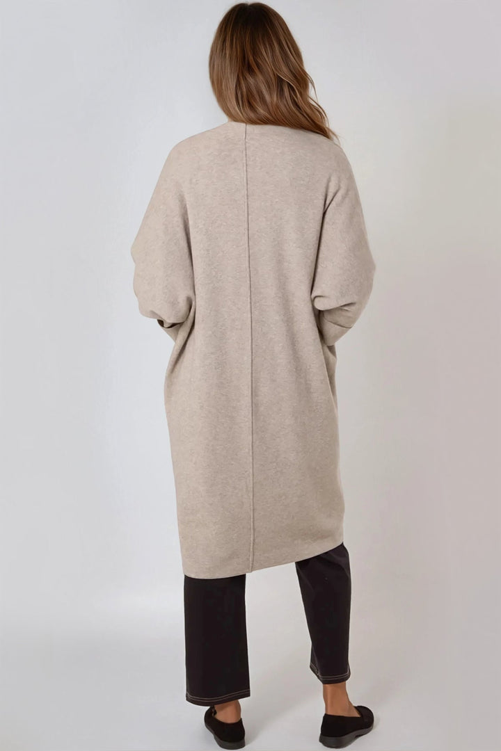 Mocha Longline Cardigan With Pockets