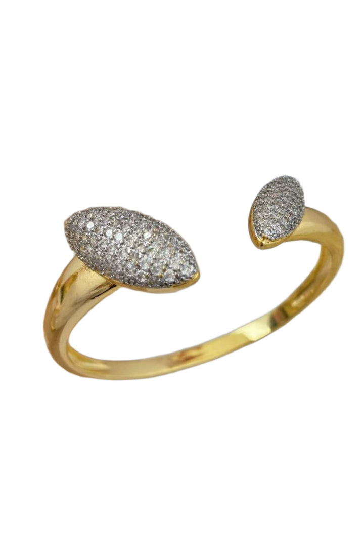 Gold Oval Open Ring And Bangle Set - jqwholesale.com