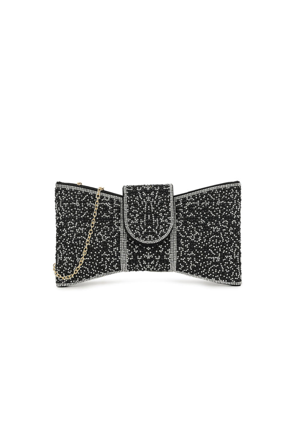 Black Pearl Bow Clutch Bag - jqwholesale.com