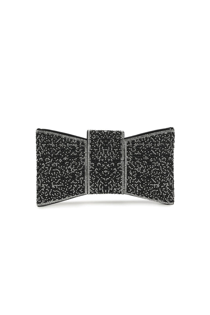 Black Pearl Bow Clutch Bag - jqwholesale.com