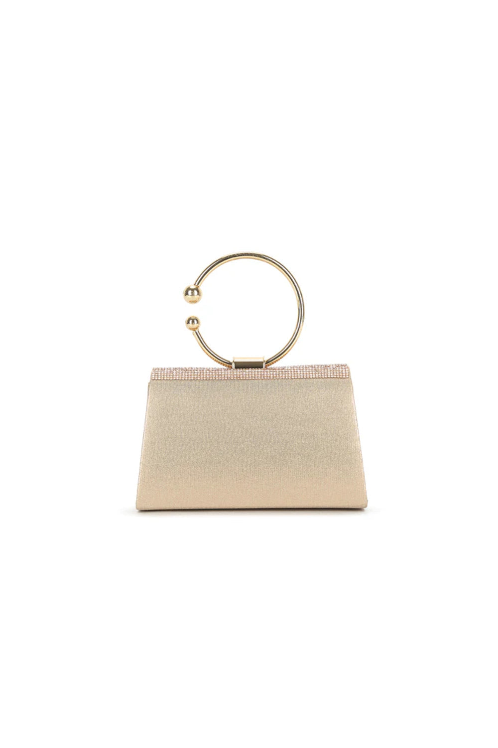 Rose Gold Glitter Ring Handle Evening Bag - jqwholesale.com