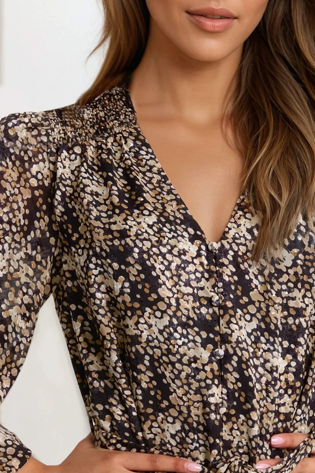 Black Spotty Belted Mini Dress - jqwholesale.com