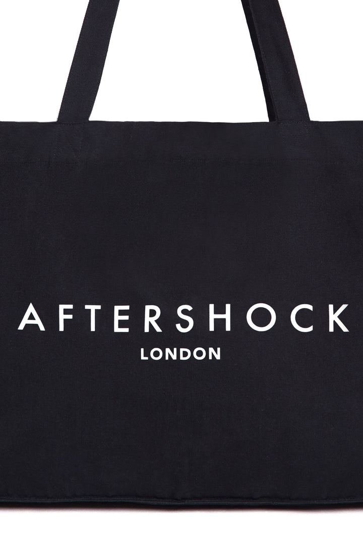 Black Logo Canvas Tote Bag - jqwholesale.com