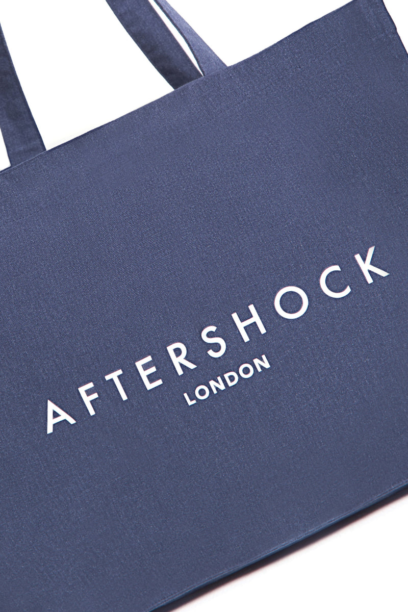 Navy Logo Canvas Tote Bag - jqwholesale.com