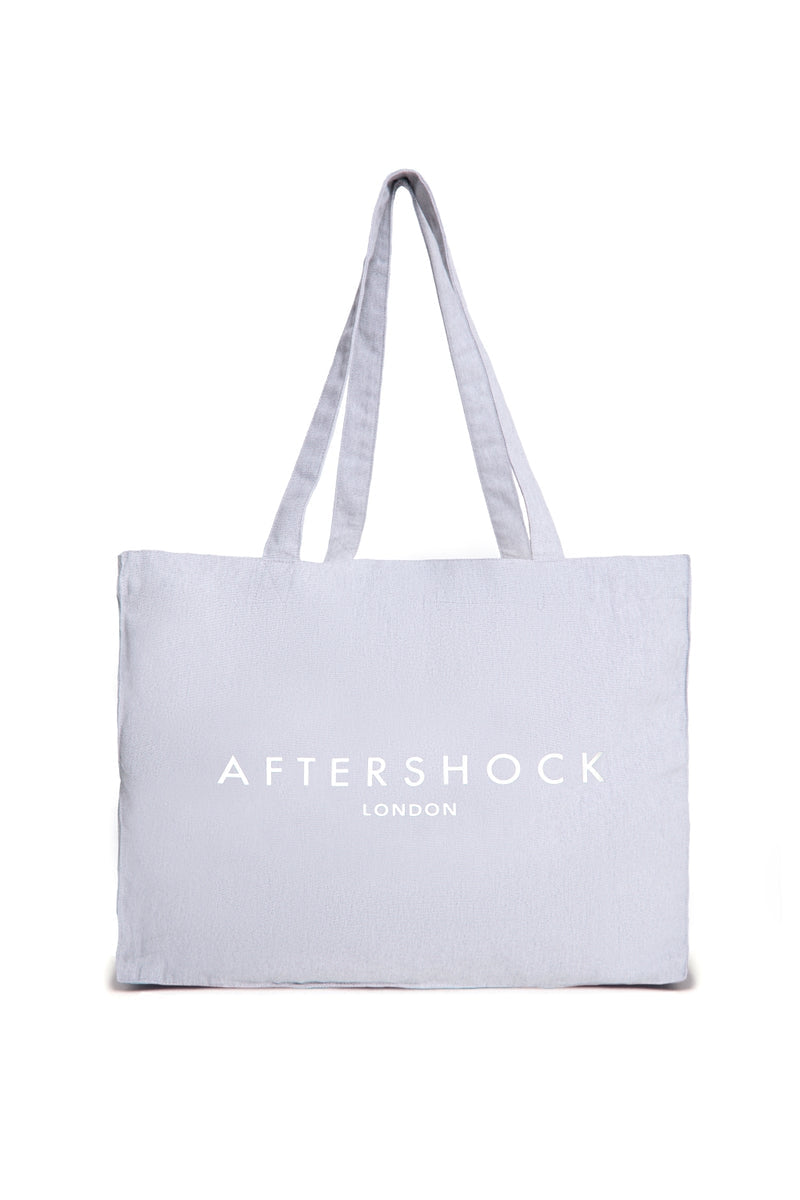 Silver Grey Logo Canvas Tote Bag - jqwholesale.com