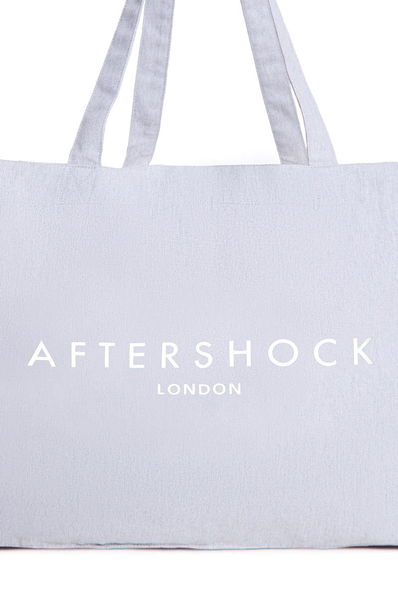 Silver Grey Logo Canvas Tote Bag - jqwholesale.com
