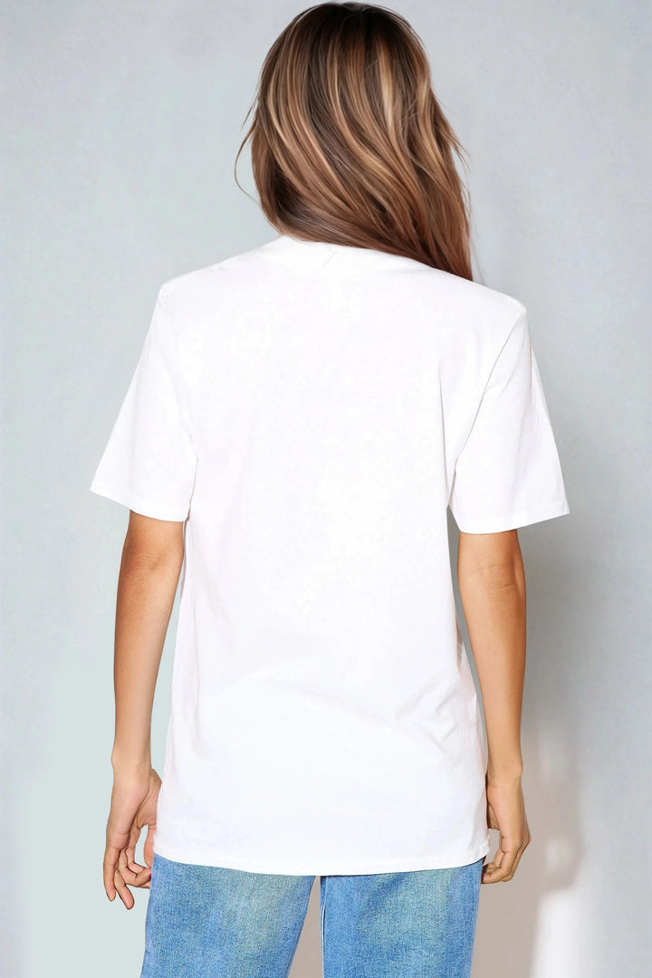 White Why Not Printed Cotton T-Shirt - jqwholesale.com