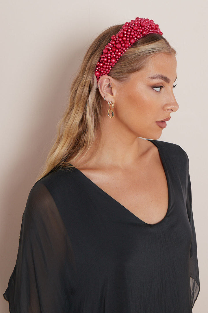 Red Pearl Chunky Headband