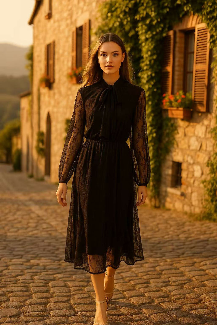 Elegant Lace Midi Dress