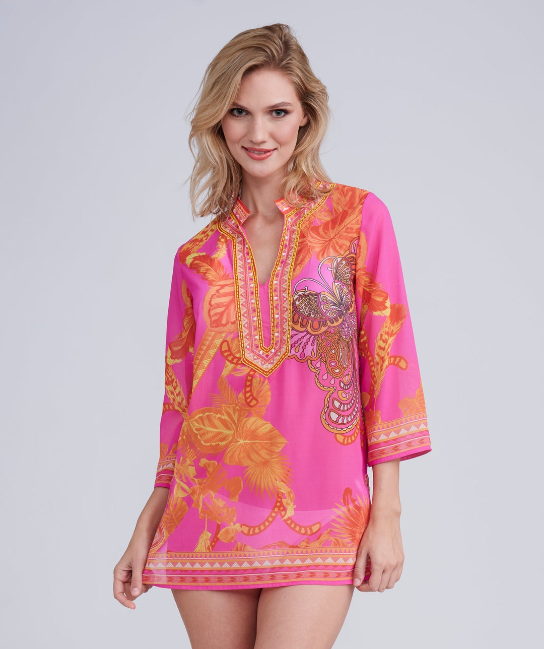 Carriba Cover up - Pink - jqwholesale.com