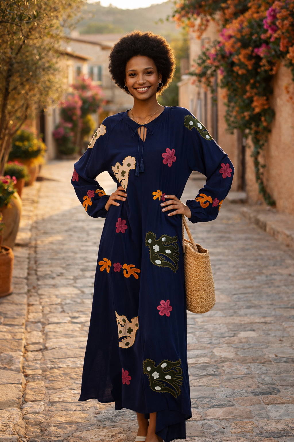 Embroidered Maxi Dress with Statement Motifs | Wholesale Dresses JQ WHOLESALE EUROPE Embroidered Maxi Dress with Statement Motifs | Wholesale Dresses JQ WHOLESALE EUROPE