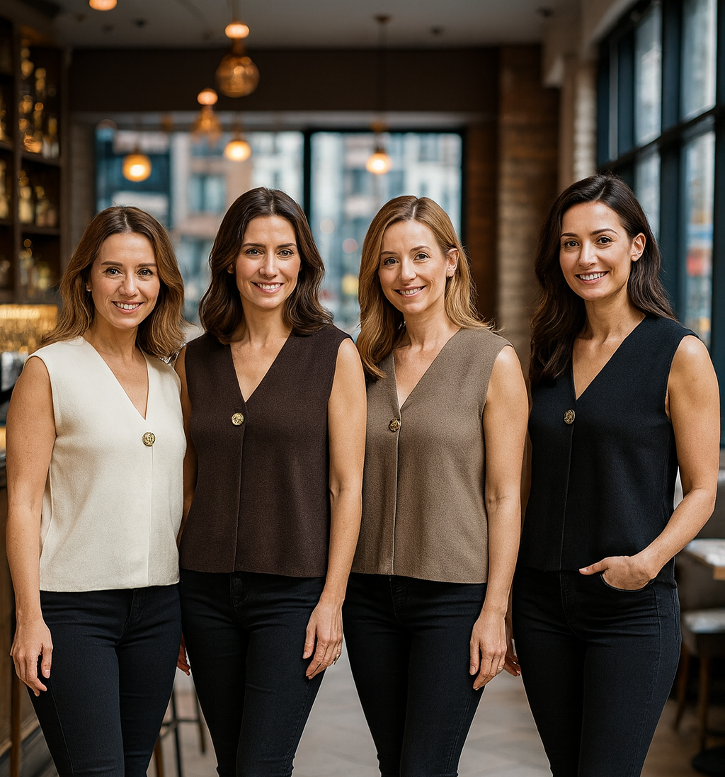 Vintage Gold Metal Button Wool Blend V Waistcoat (2p.pack) - jqwholesale.com