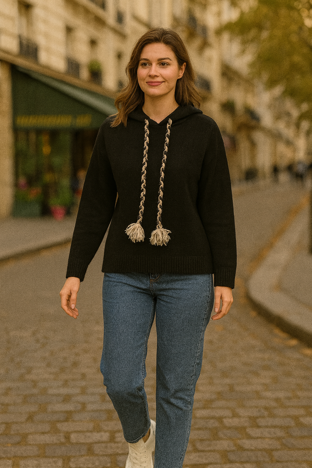 Soft Touch Contrast Tassle Hoodie Jumper (2p.pack) - jqwholesale.com