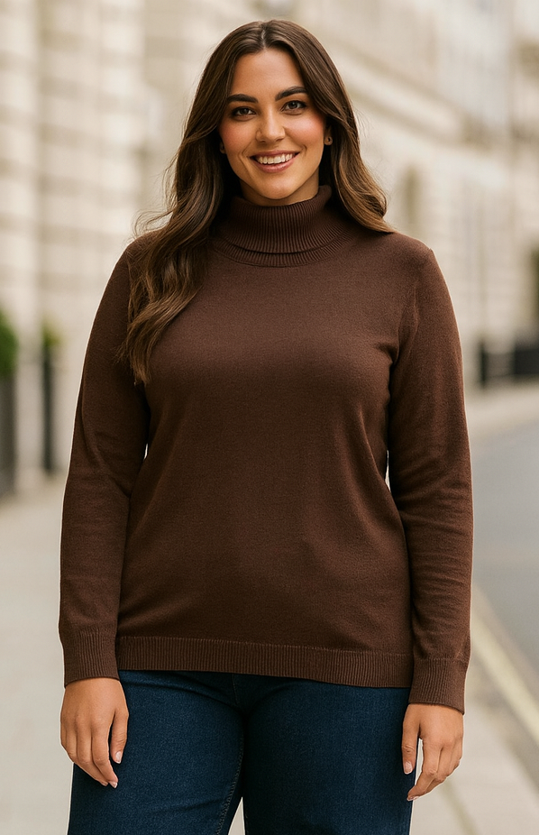 PLUS SIZE Polo neck knit (3p.pack)