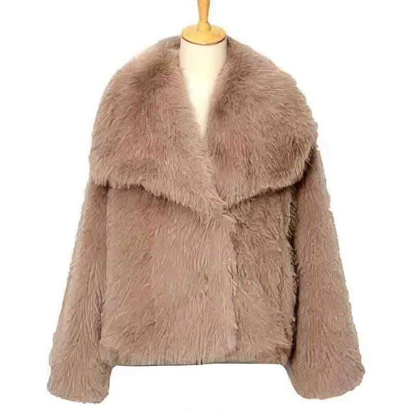 Big Collar Soft Touch Luxurious Faux Fur Coat (2P.PACK)
