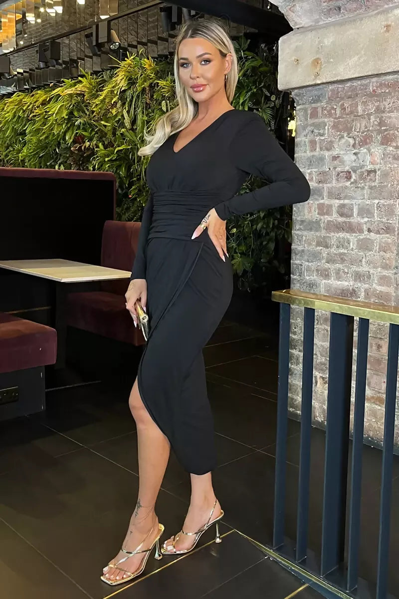 1753102625_Black-V-Neck-Long-Sleeve-Wrap-Skirt-Midi-Dress-4_800x