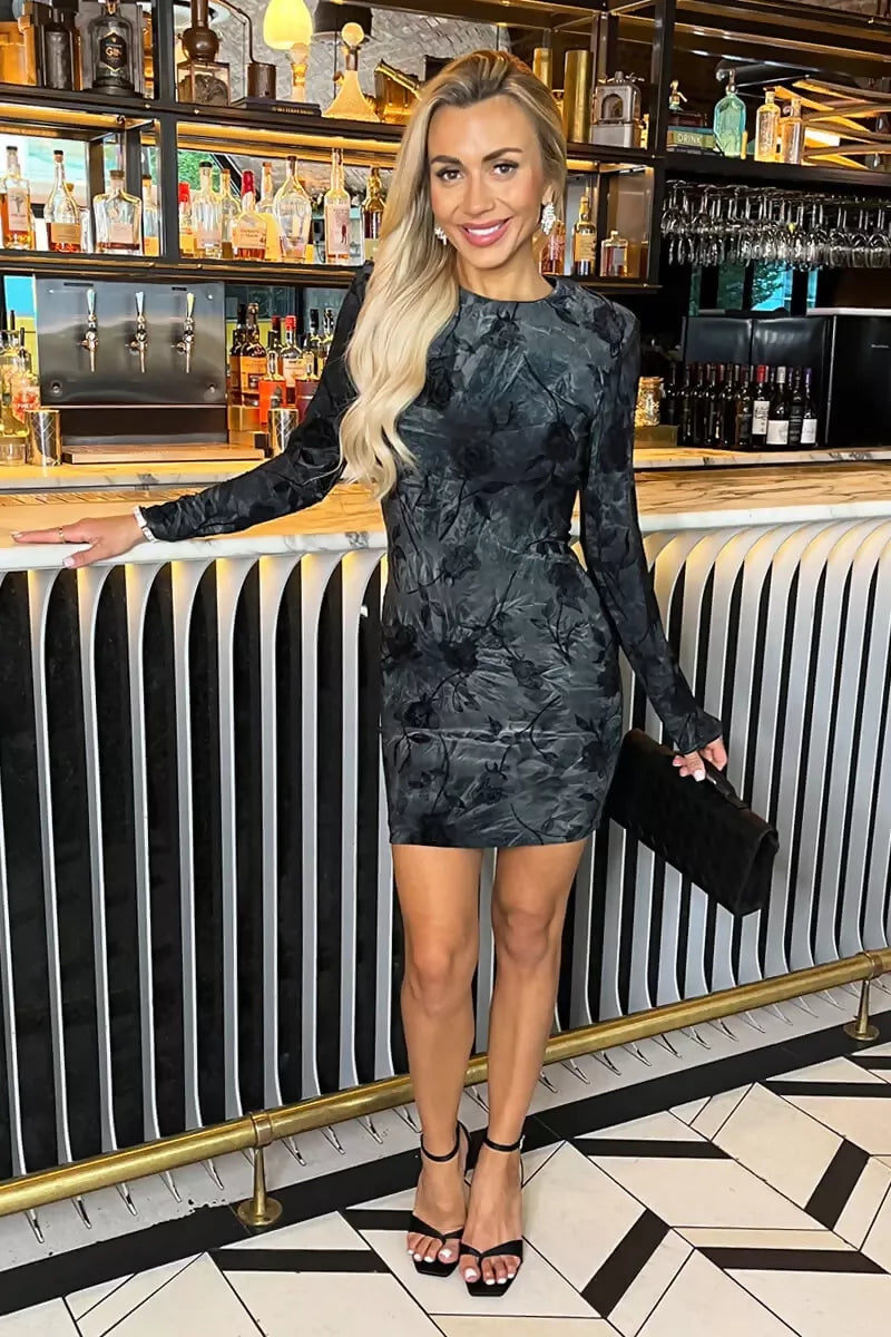 1752772618_Black-And-Grey-Velour-Rose-Detail-Long-Sleeve-Mini-Dress-3_800x