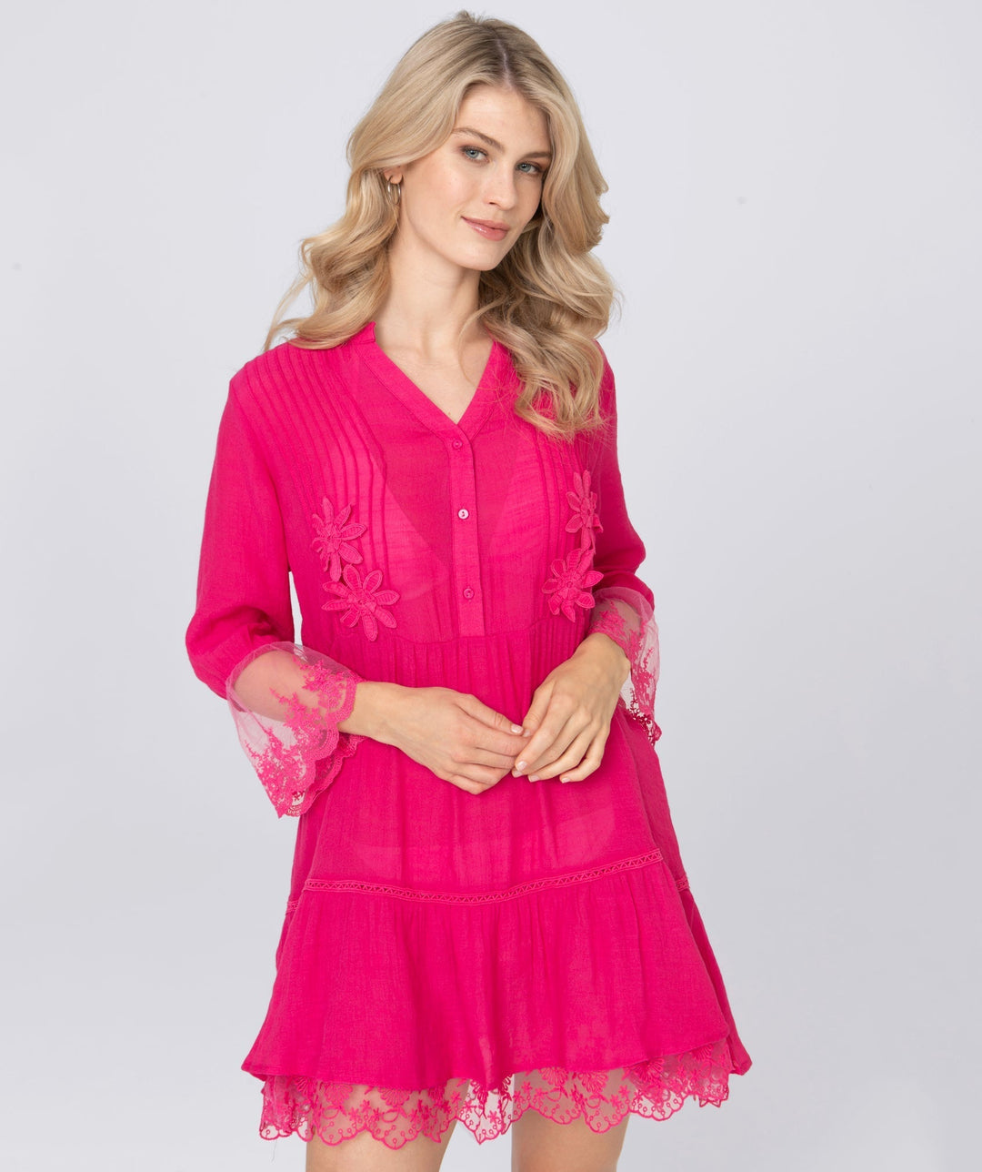 Delta Beach Dress - Hot Pink - jqwholesale.com
