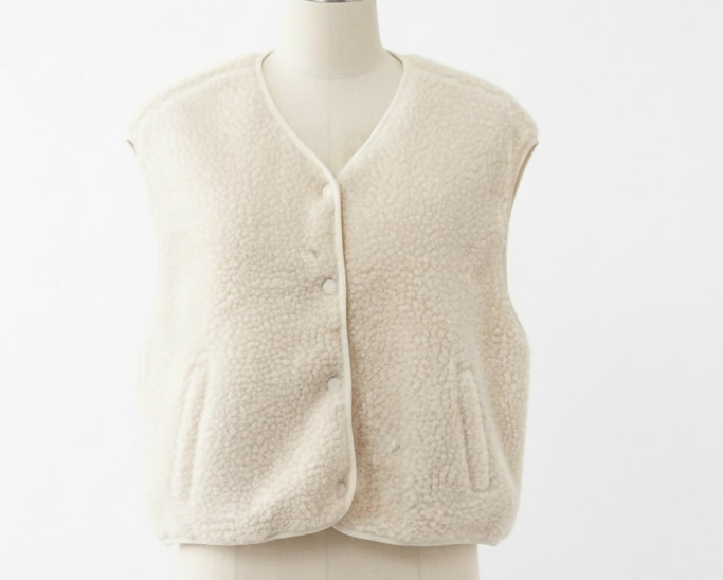 (2P.PACK) Sleeveless Vest - Ecru - jqwholesale.com