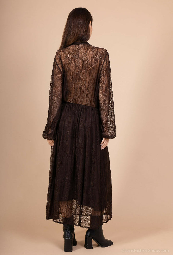 Elegant Lace Midi Dress