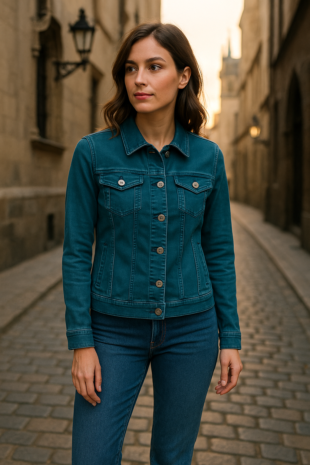 Teal Blue Voggo Bi Stretch Denim Jacket (5p.pack) - jqwholesale.com