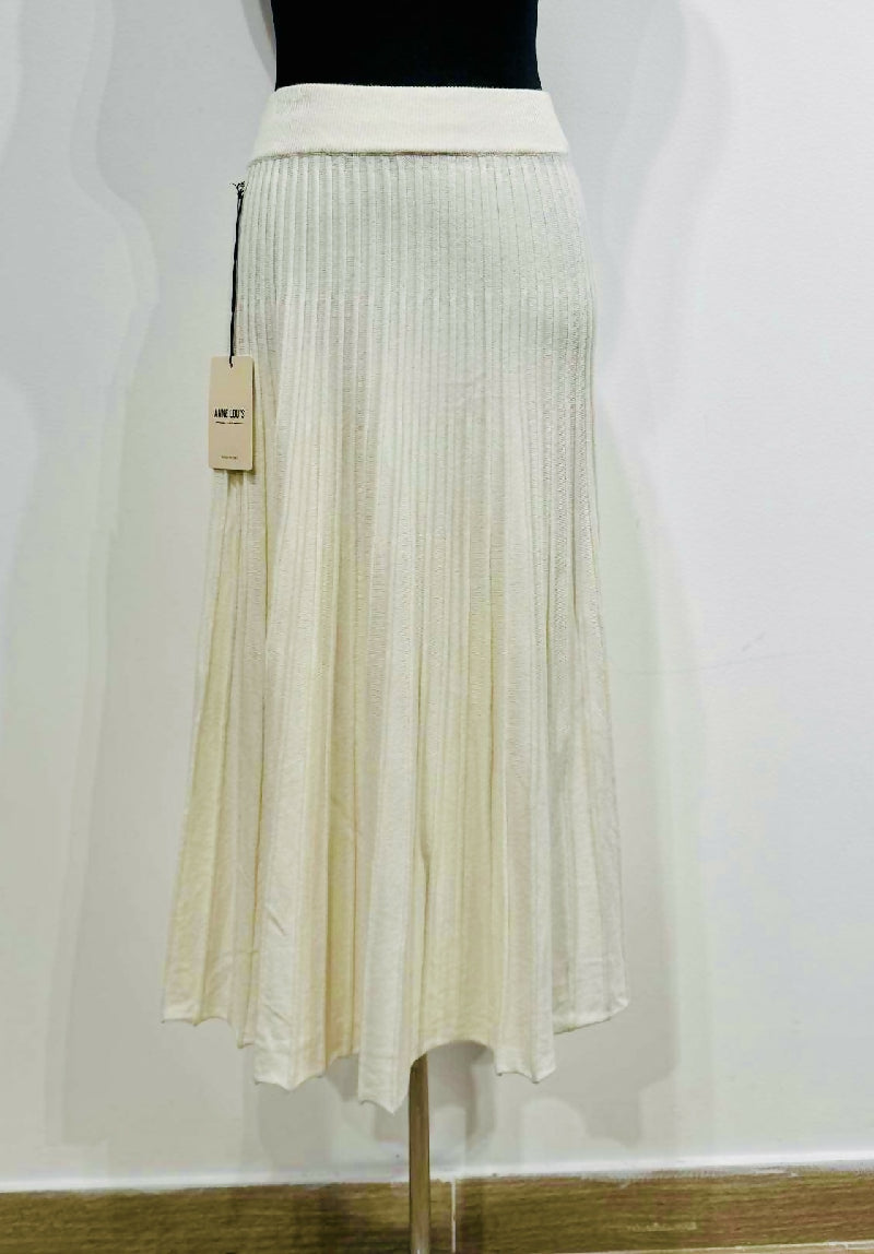 Knit Pleated Midi Skirt
