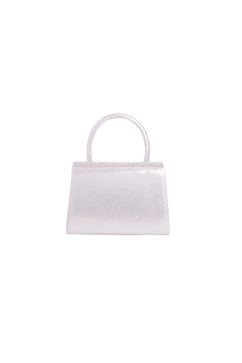 Silver Glitter Top Handle Evening Bag - jqwholesale.com