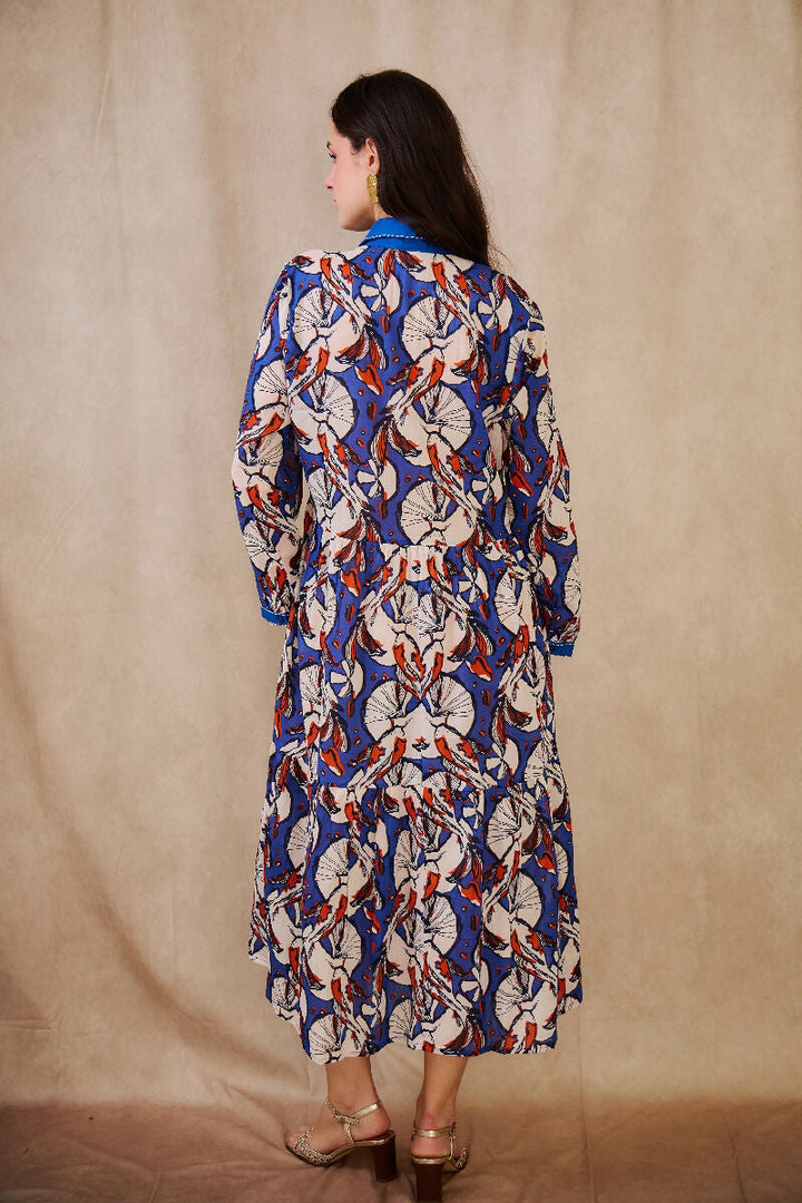 Cotton shirt dress - Navy