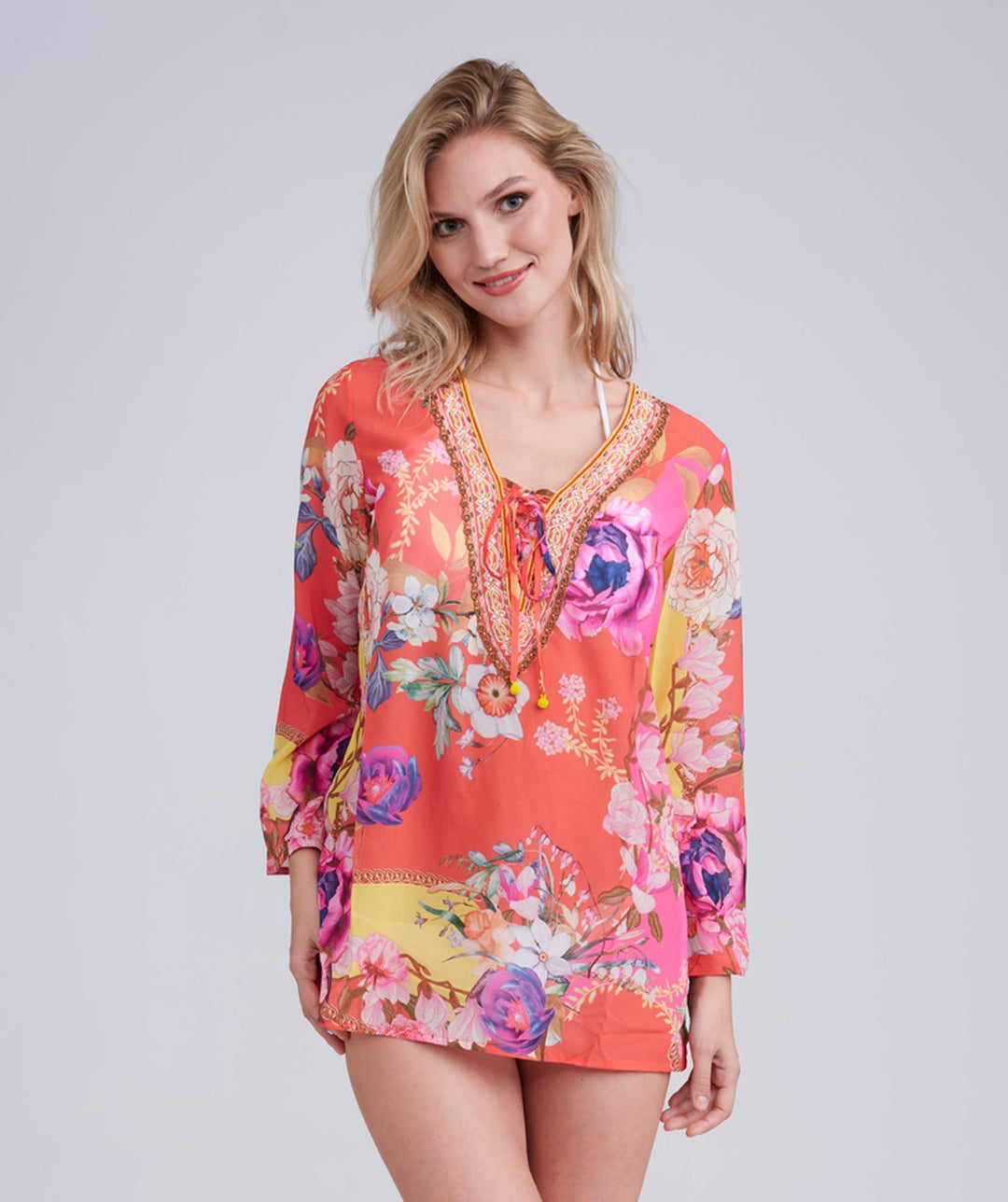 Hawaii Cover Up - Orange - jqwholesale.com