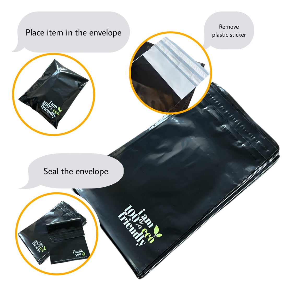 Biodegradable Mailing Bags 100% with Double Peel & Seal Tape, Eco Friendly Postage & Packaging Bags, 30 cm x 40 cm + 7 cm