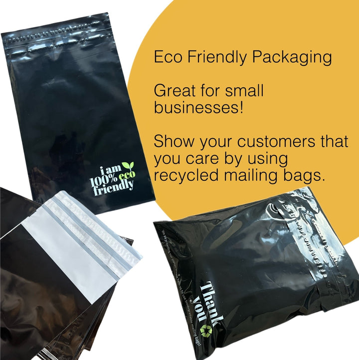 Biodegradable Mailing Bags 100% with Double Peel & Seal Tape, Eco Friendly Postage & Packaging Bags, 30 cm x 40 cm + 7 cm