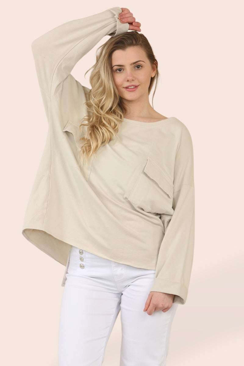 (2P.PACK) Cotton 2 Pocket Sweat Tunic - jqwholesale.com