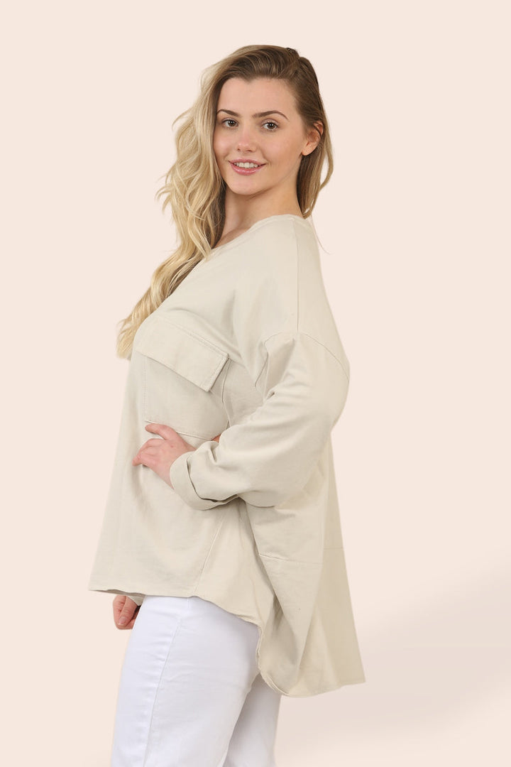 (2P.PACK) Cotton 2 Pocket Sweat Tunic - jqwholesale.com