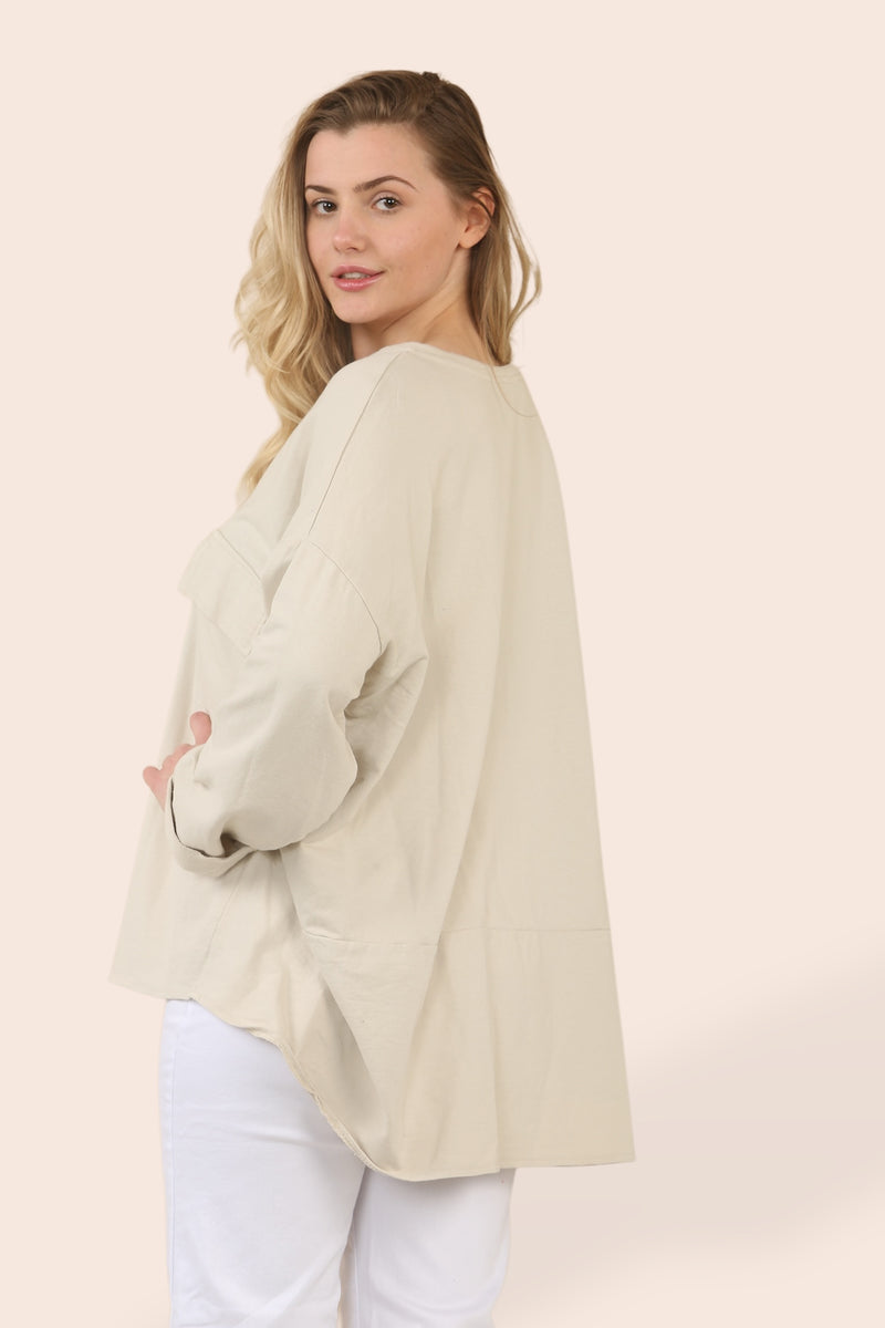 (2P.PACK) Cotton 2 Pocket Sweat Tunic - jqwholesale.com