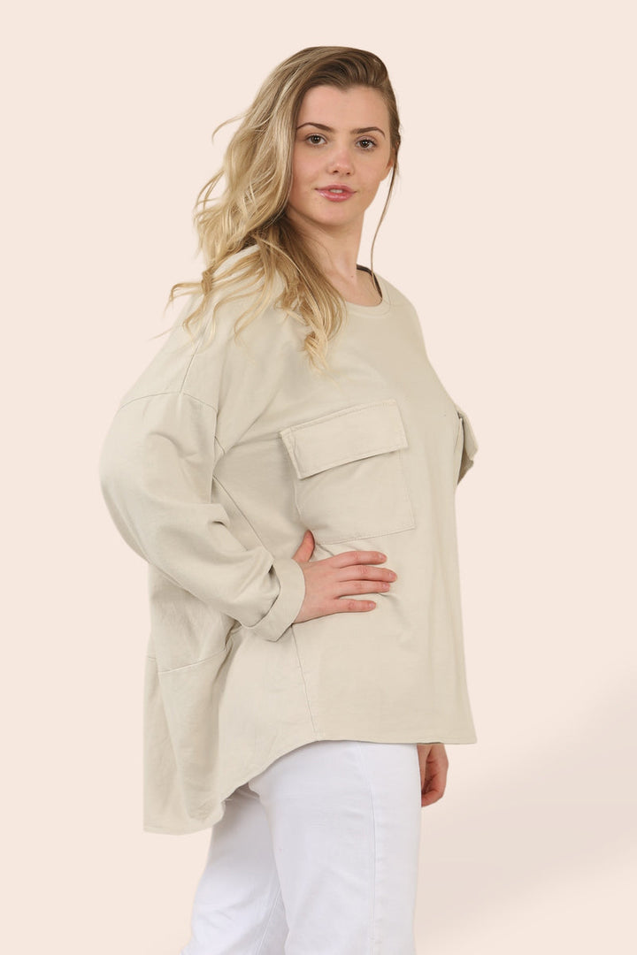 (2P.PACK) Cotton 2 Pocket Sweat Tunic - jqwholesale.com