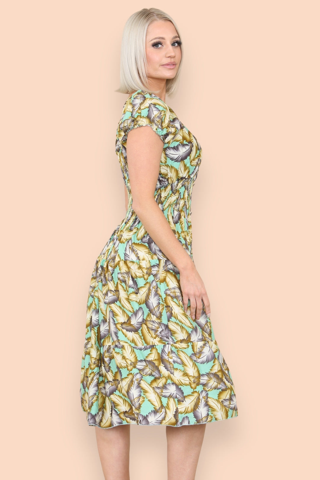 Feather Bardot Midi Dress (2P.PACK: S/M L/XL) - jqwholesale.com