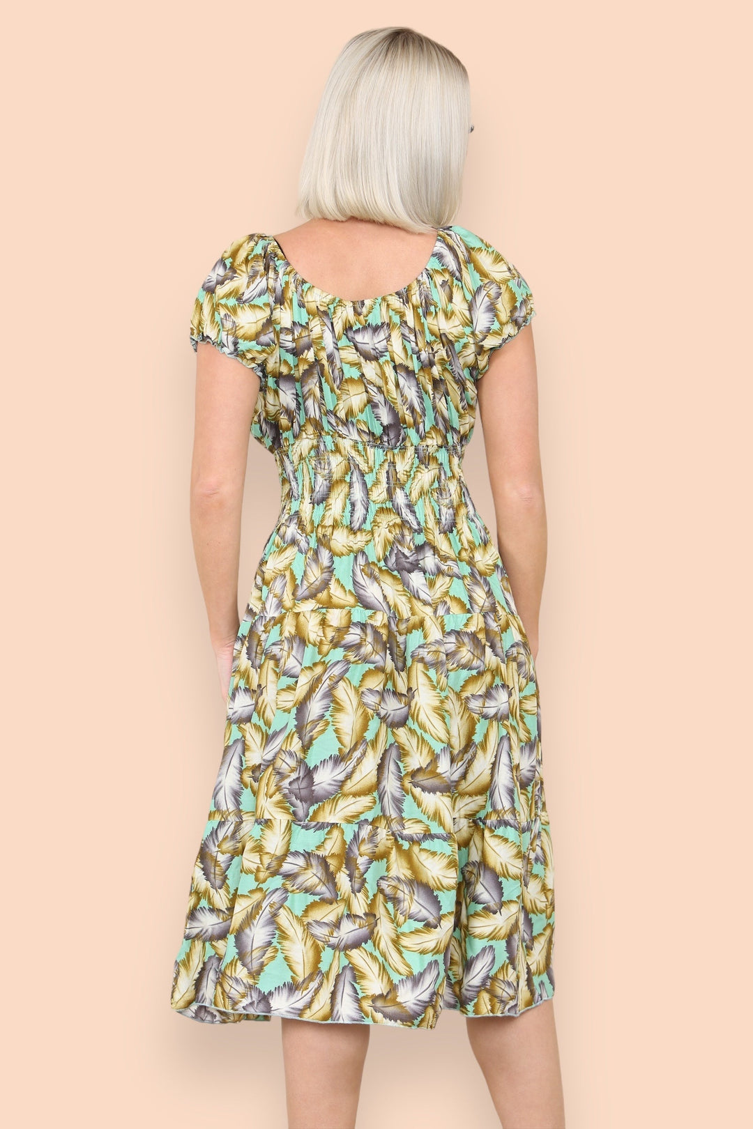 Feather Bardot Midi Dress (2P.PACK: S/M L/XL) - jqwholesale.com