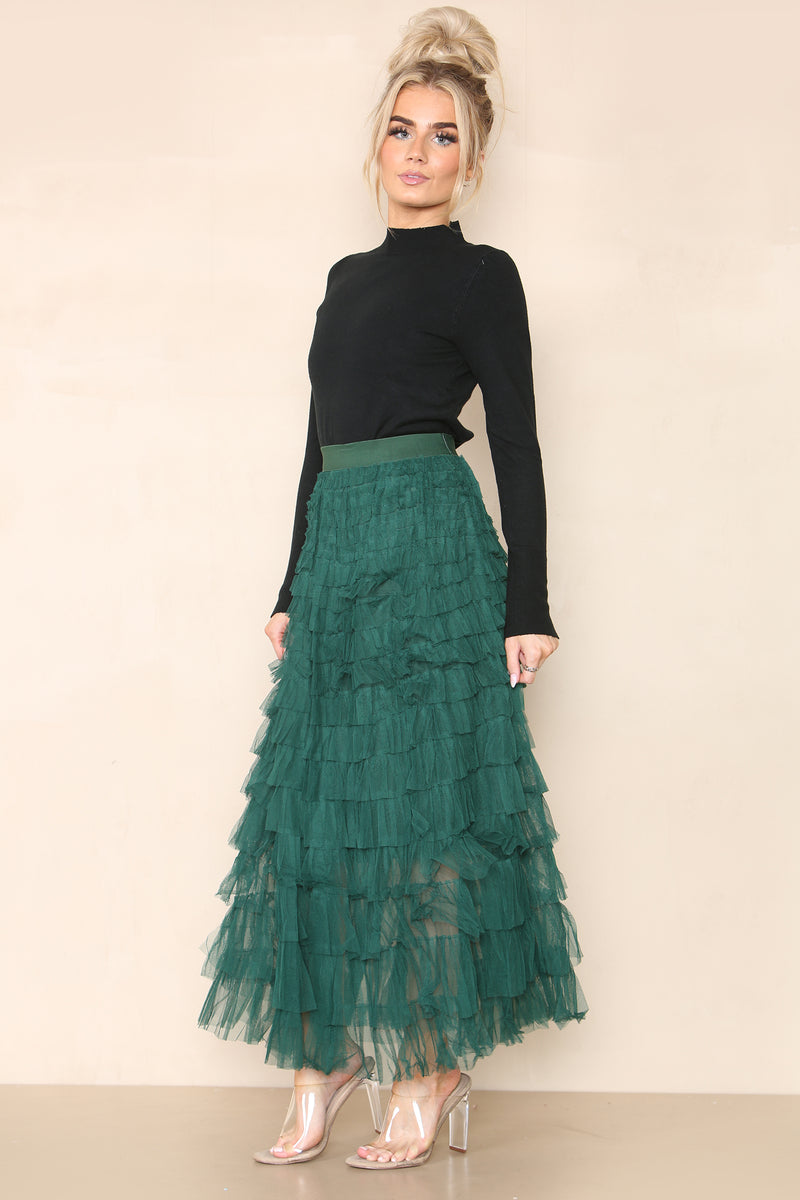 (2P. PACK) Tulle Frill Layered Mesh Skirt - jqwholesale.com